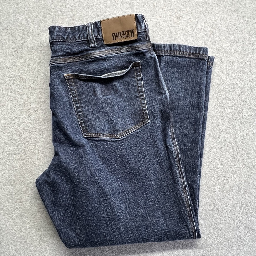 Duluth Trading Men's‎ Relaxed Straight Ballroom Flex Fit Blue Denim Jeans 42x30